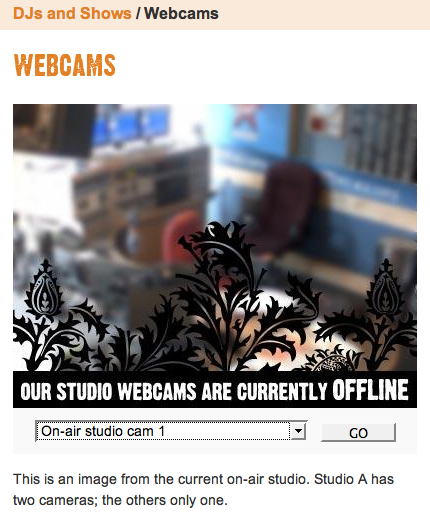Captured Screenshot of Virgin Radio’s Webcam Window